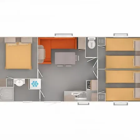 キャンプ場 Mobil 6 Pers Rivage Des Landes Piscine Landes